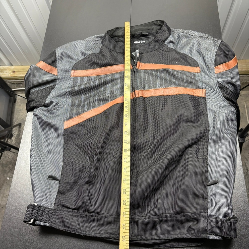 Harley Davidson Riding Gear Motorcycle Jacket Mesh Black Gray‎ Orange L - Picture 4 of 6